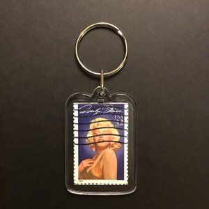 Marilyn Monroe Keychain - Recycled Postage Stamp Art, 32c